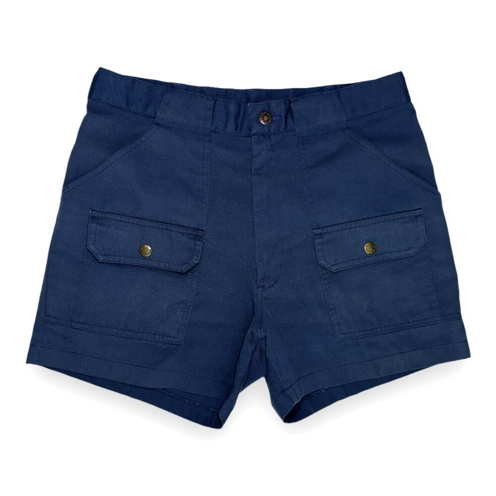 Woolrich Vintage Navy Blue High-Waist Cargo Shorts
